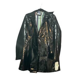 Jane Post Rain Coat Women Large NWT Black